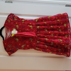 Girl's A-Line Dress-Red